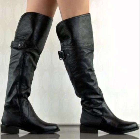 Steve Madden Shoes - STEVE MADDEN  Boots- Over the Knee black leather boots  size 9.5M